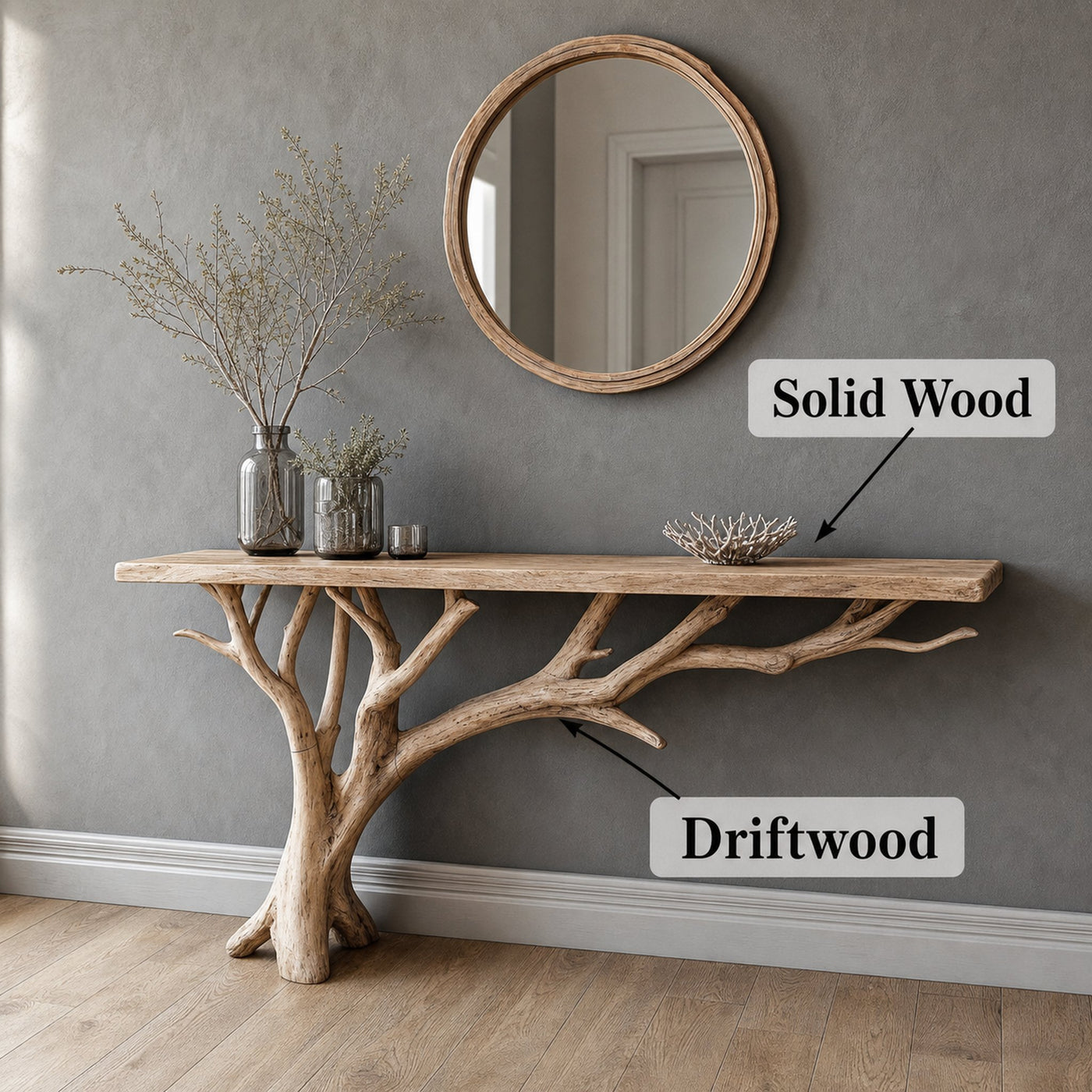 Floating Edge Console Table Handcraft - product view 6