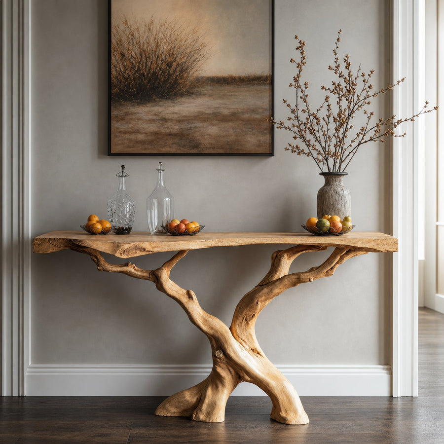 Floating Edge Entry Console Table Handcrafted