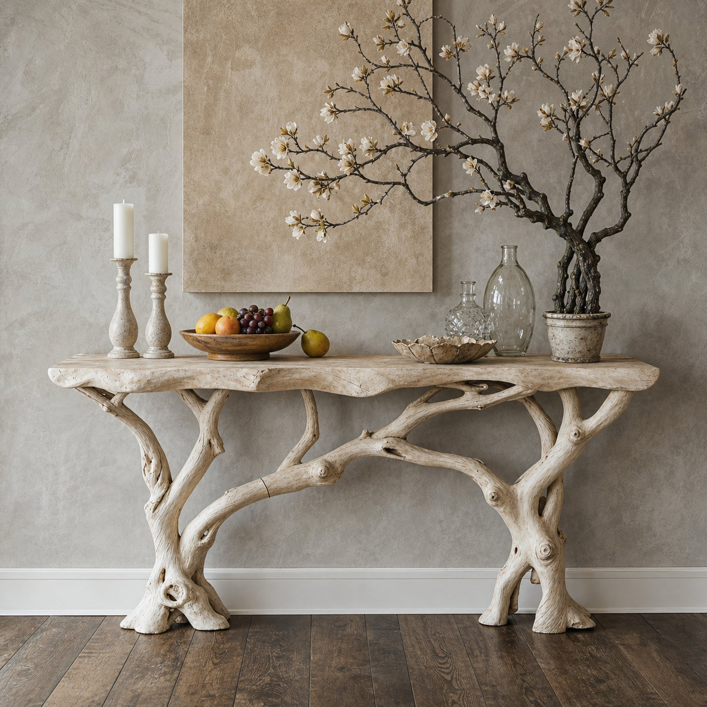 Floating Edge Side Table Handcraft Wooden