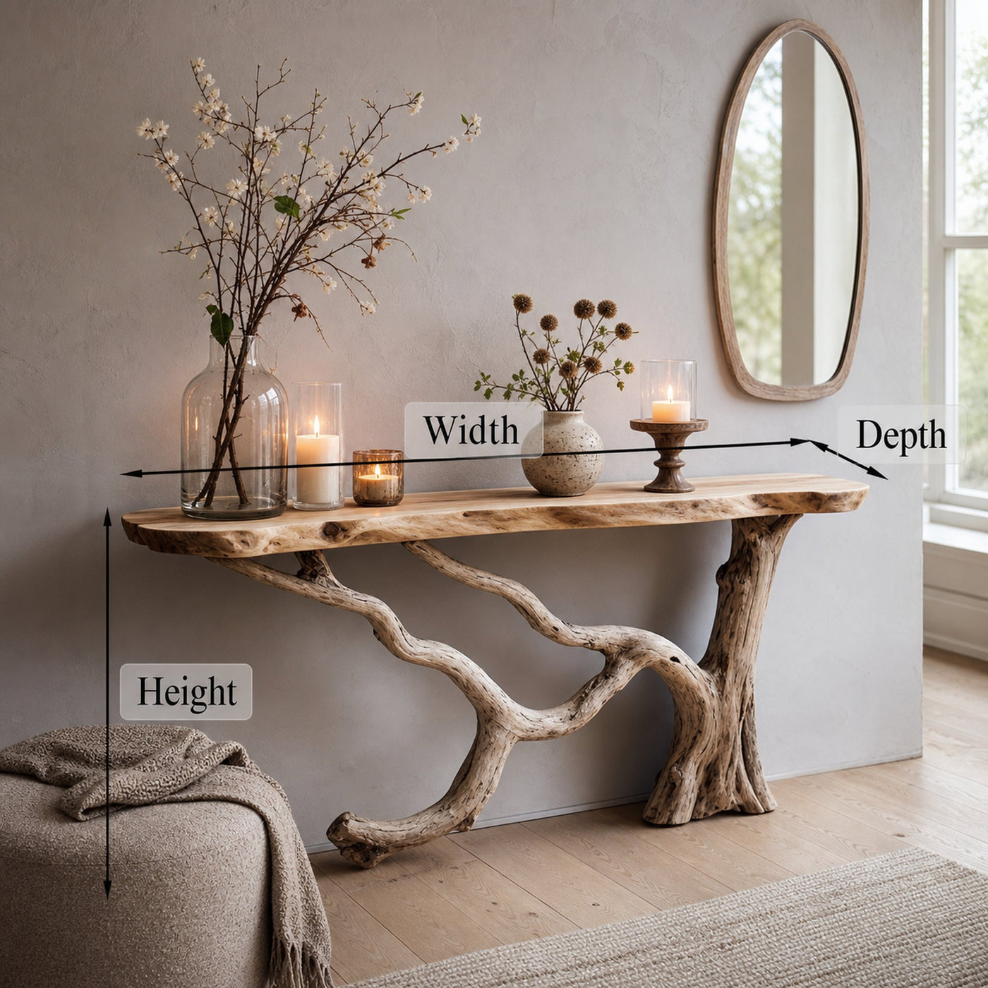 Floating Live Edge Side Table Handcrafted For Natural Spaces - product view 6