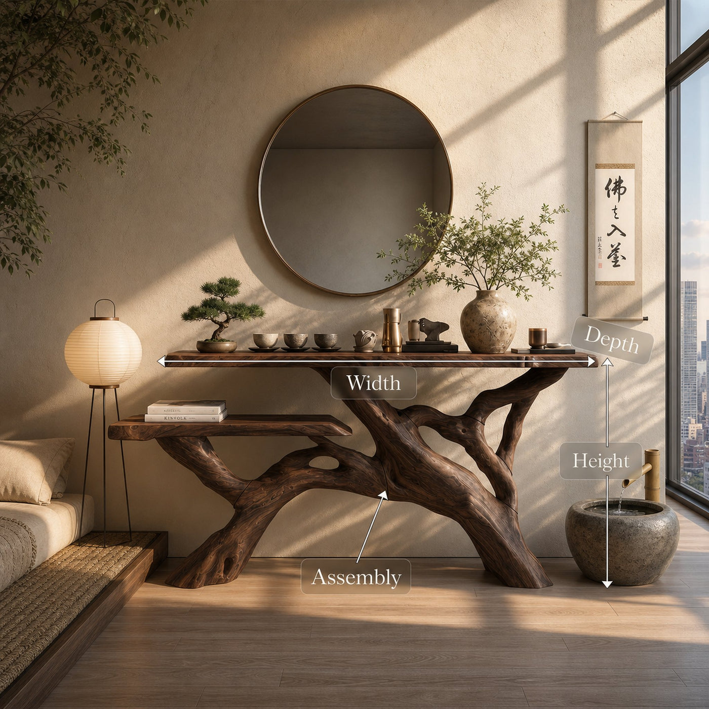 Garden Natural Wood Entryway Bench Table For Room Styling - product view 8
