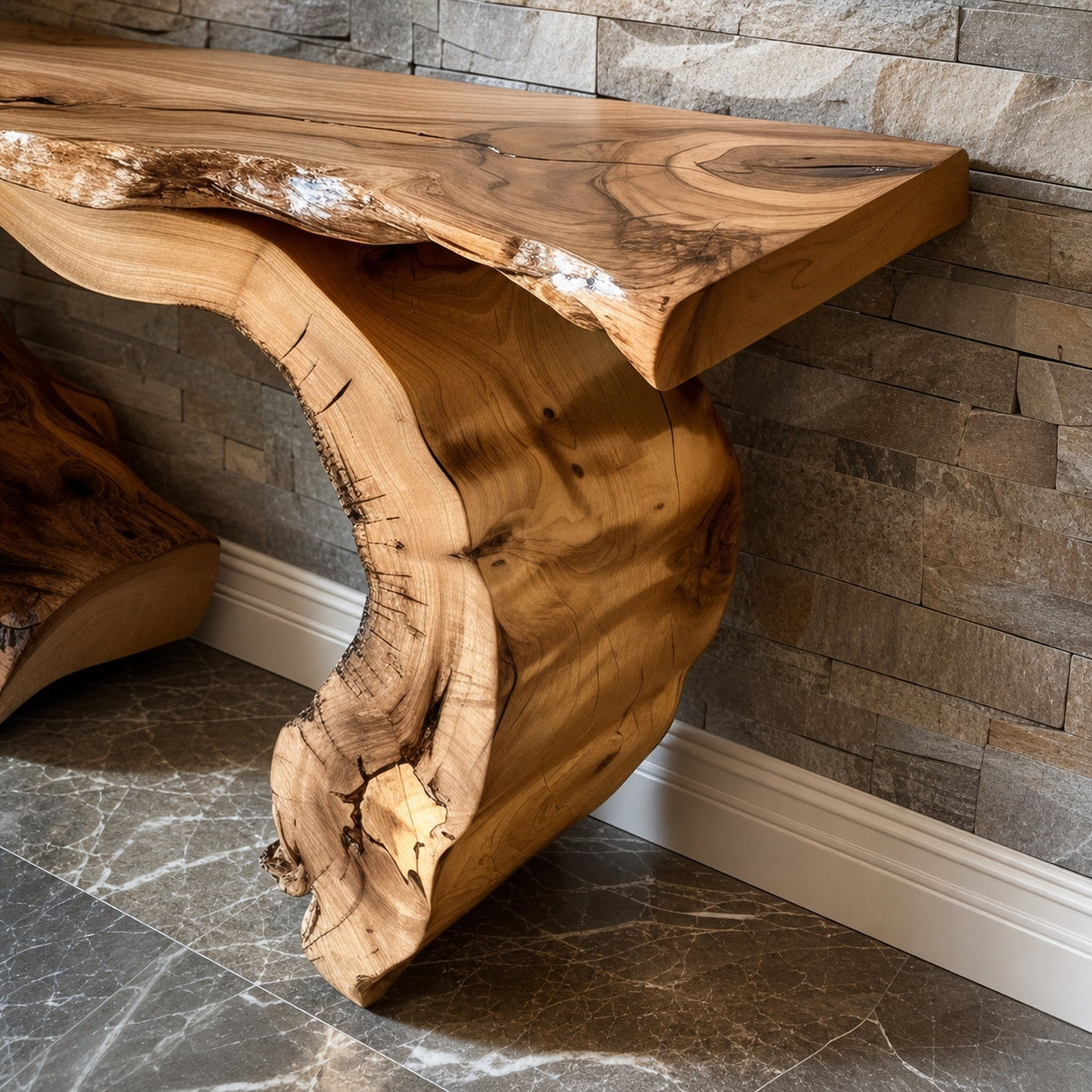 Handcrafted Live Edge Console Table - product view 3