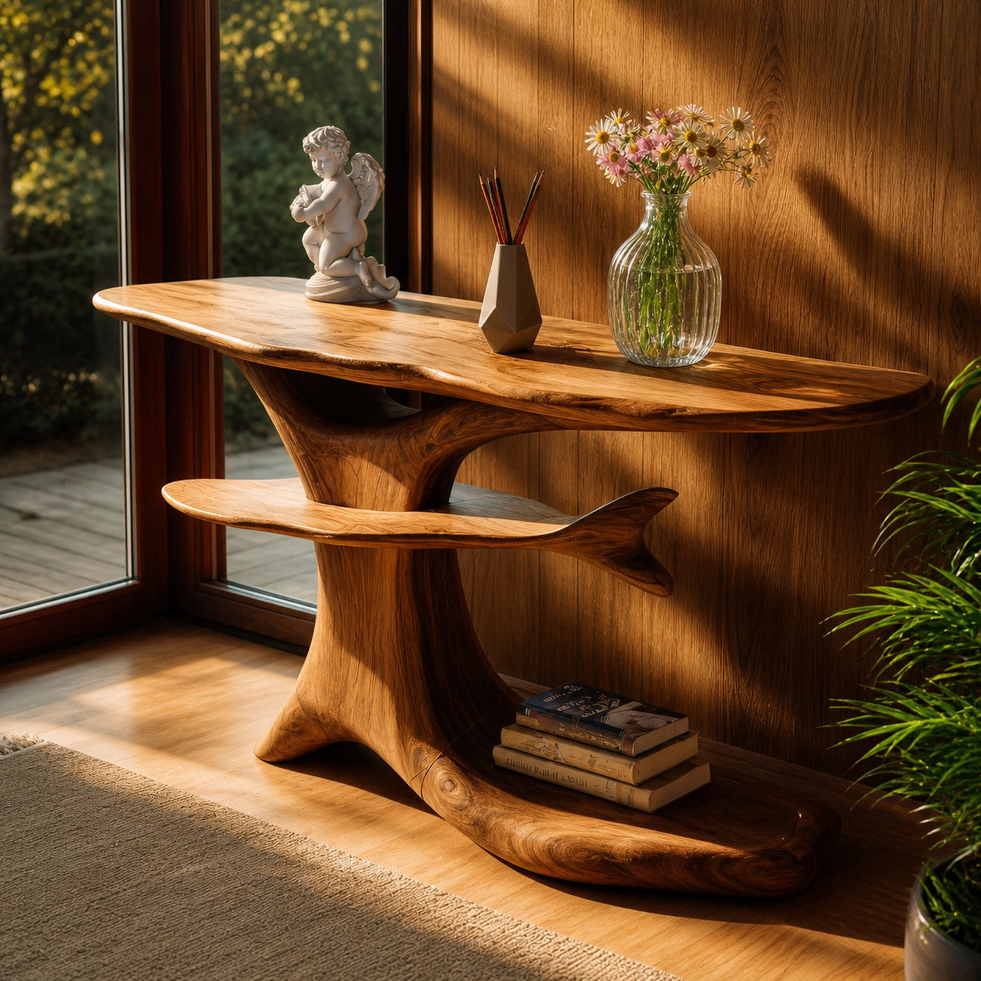 Handcrafted Live Edge Console Table For Farmhouse Decor