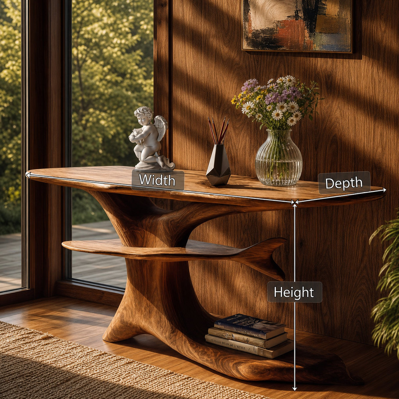 Handcrafted Live Edge Console Table For Farmhouse Decor - product view 7