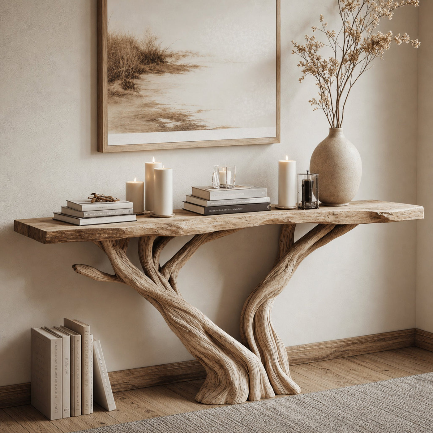 Handcrafted Live Edge Console Table For Rustic Home Decor