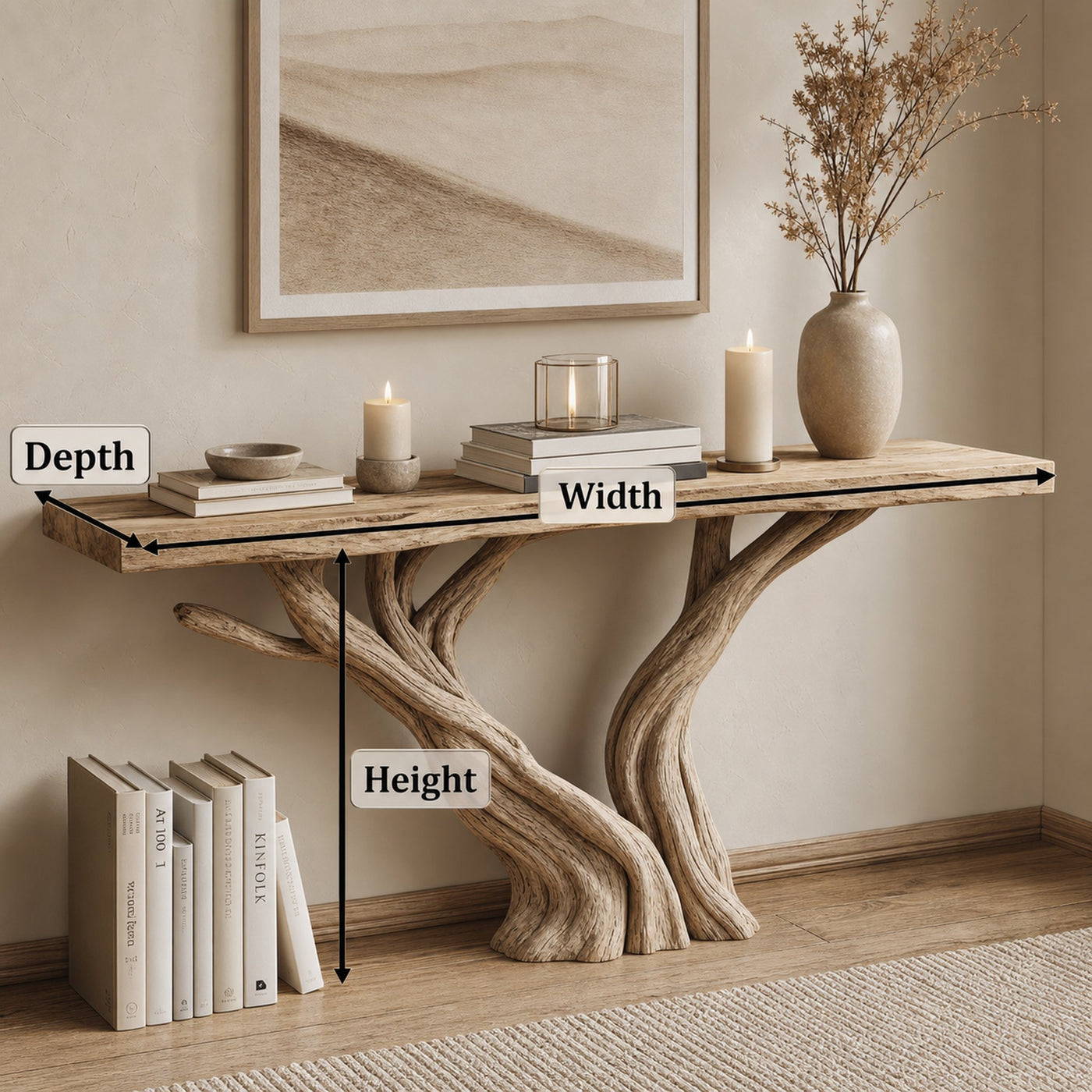 Handcrafted Live Edge Console Table For Rustic Home Decor - product view 5