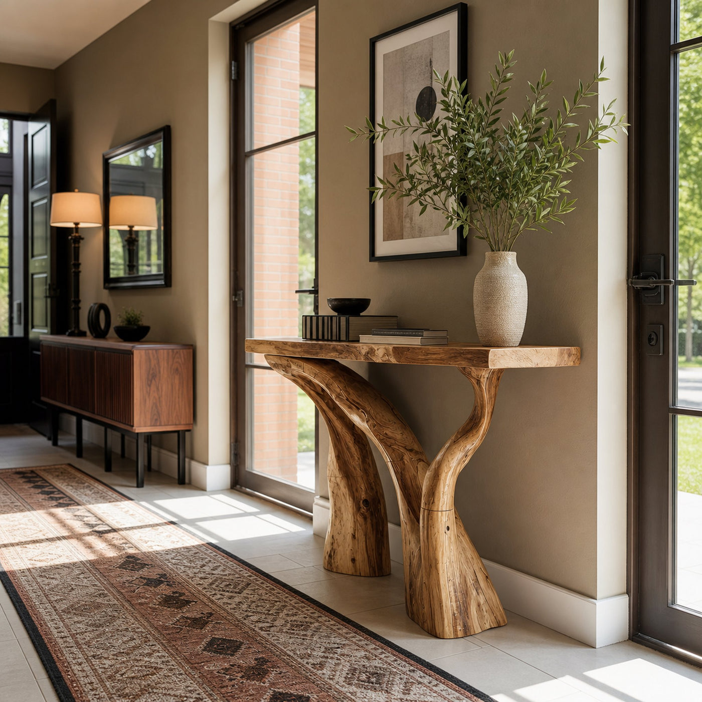 Handcrafted Live Edge Console Table Luxury Wood For Living Room Decor - product view 5