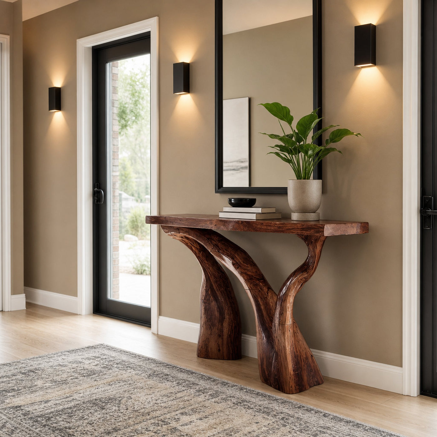 Handcrafted Live Edge Console Table Luxury Wood For Living Room Decor - product view 7
