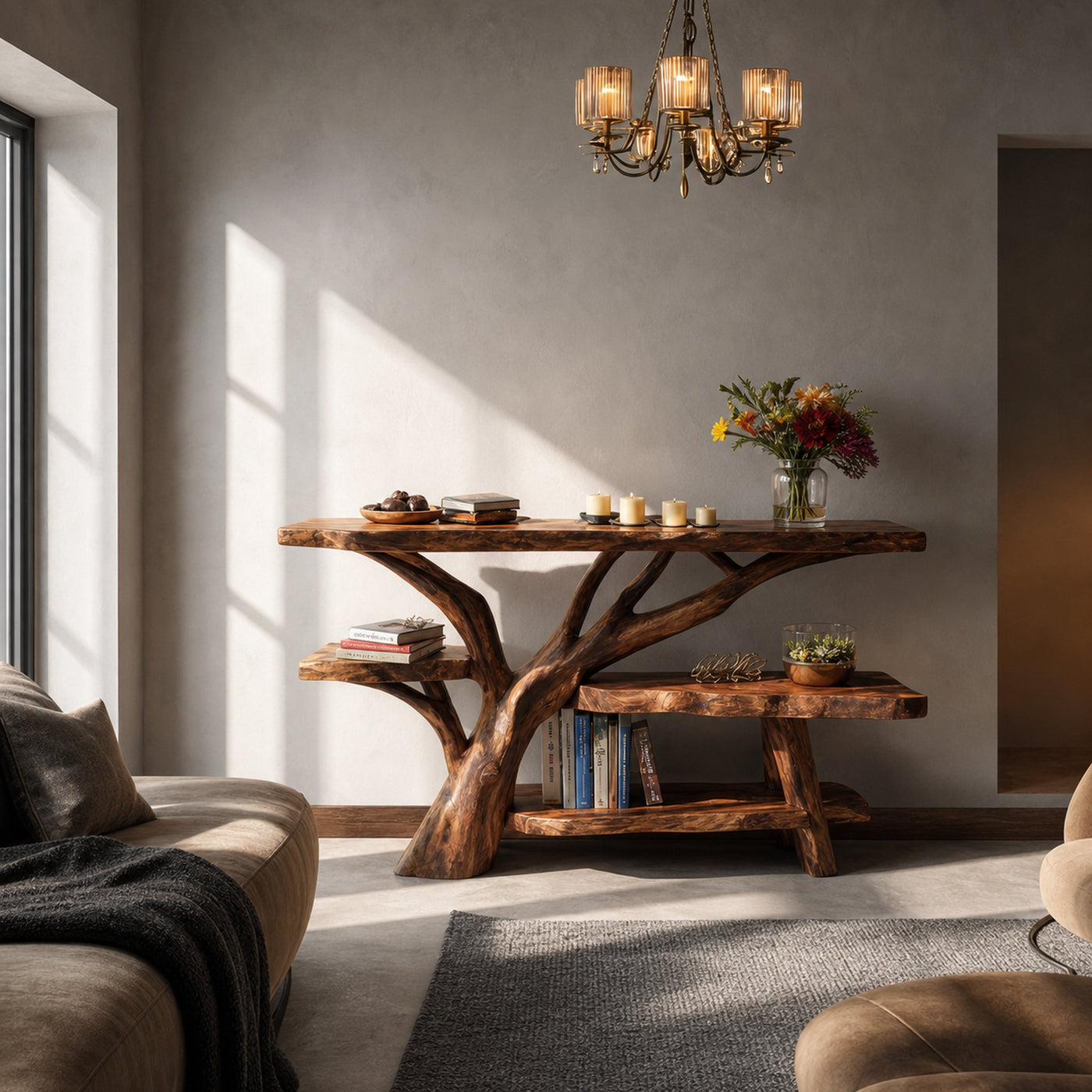 Handcrafted Live Edge Entryway Table For Bedroom Country Home Decoration - product view 2