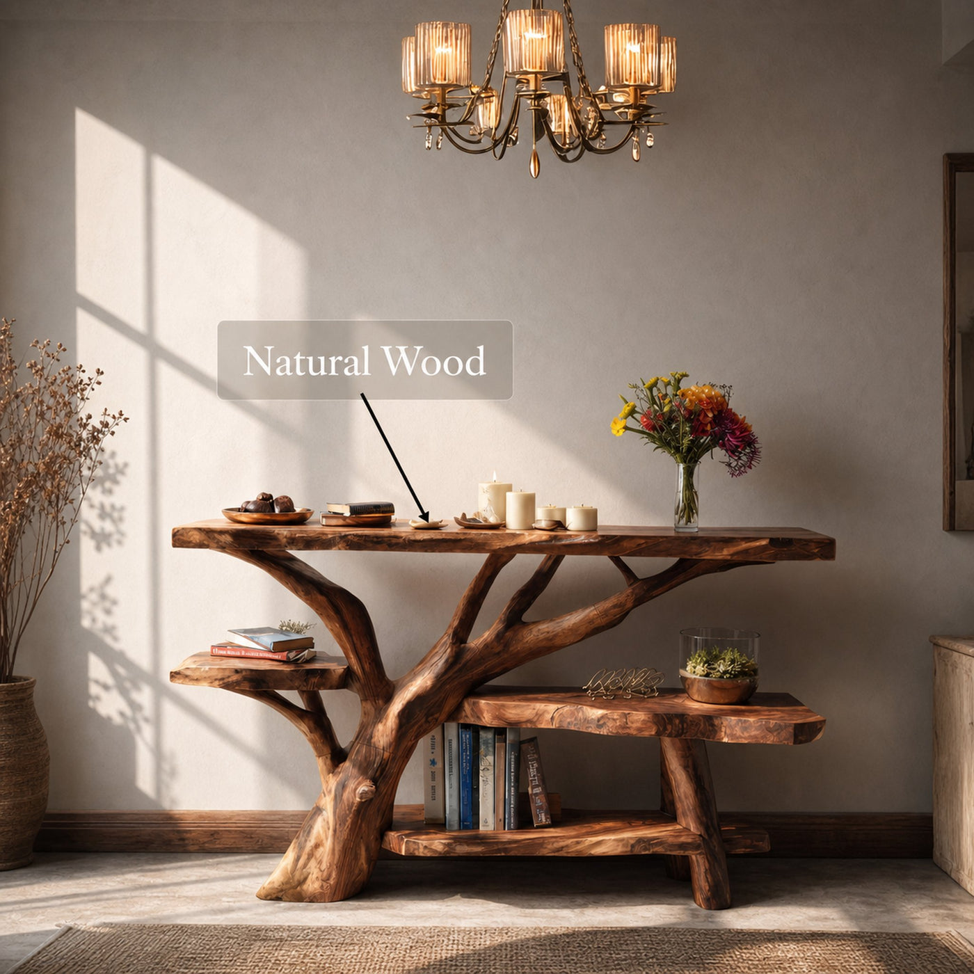 Handcrafted Live Edge Entryway Table For Bedroom Country Home Decoration - product view 5