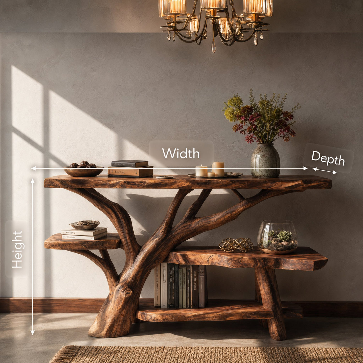 Handcrafted Live Edge Entryway Table For Bedroom Country Home Decoration - product view 6
