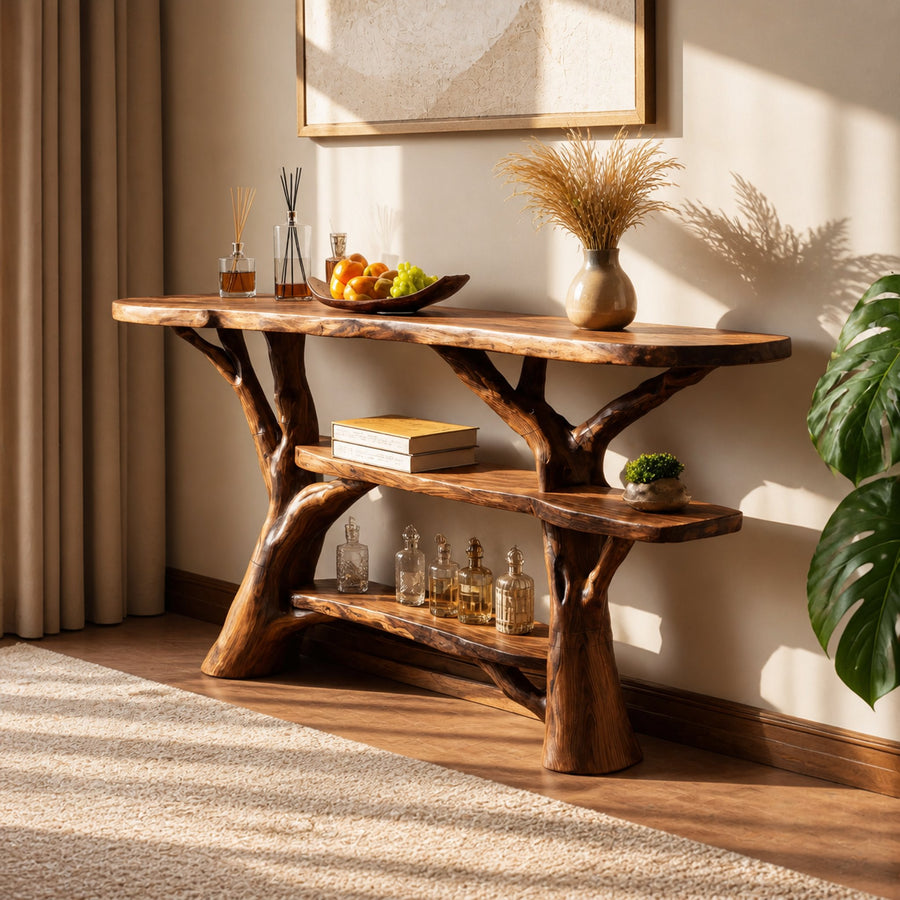 Handcrafted Live Edge Entryway Table For Bedroom Furniture Decoration