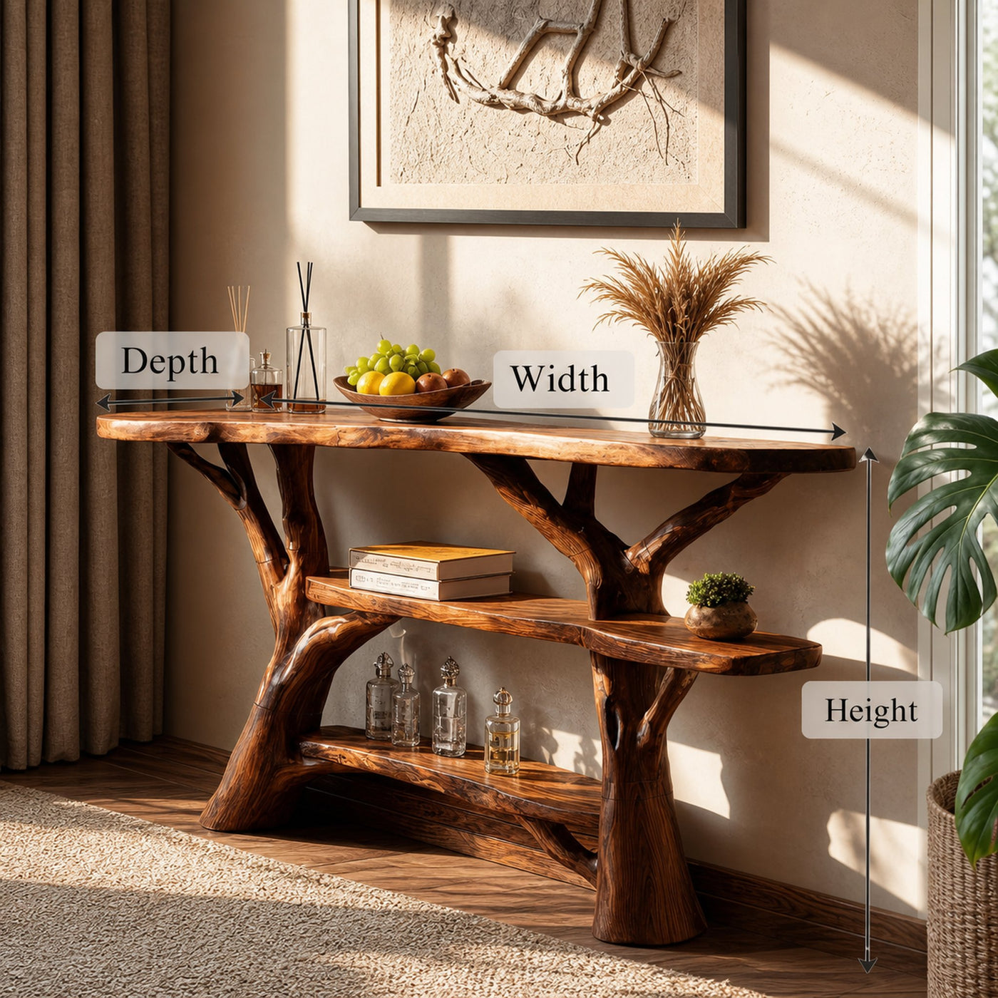 Handcrafted Live Edge Entryway Table For Bedroom Furniture Decoration - product view 6