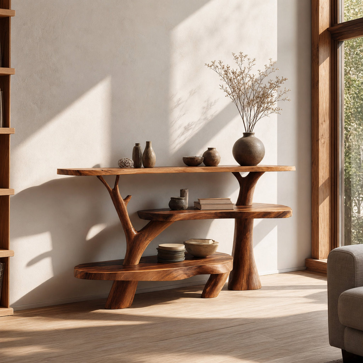 Handcrafted Live Edge Entryway Table For Bedroom Furniture Design