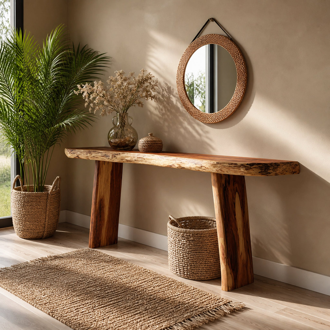 Handcrafted Live Edge Entryway Table For Bedroom Furniture Style