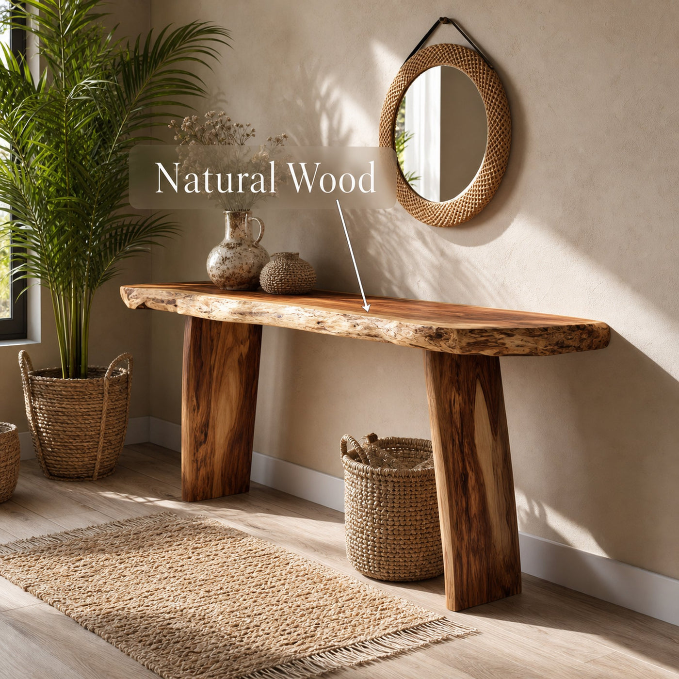 Handcrafted Live Edge Entryway Table For Bedroom Furniture Style - product view 5