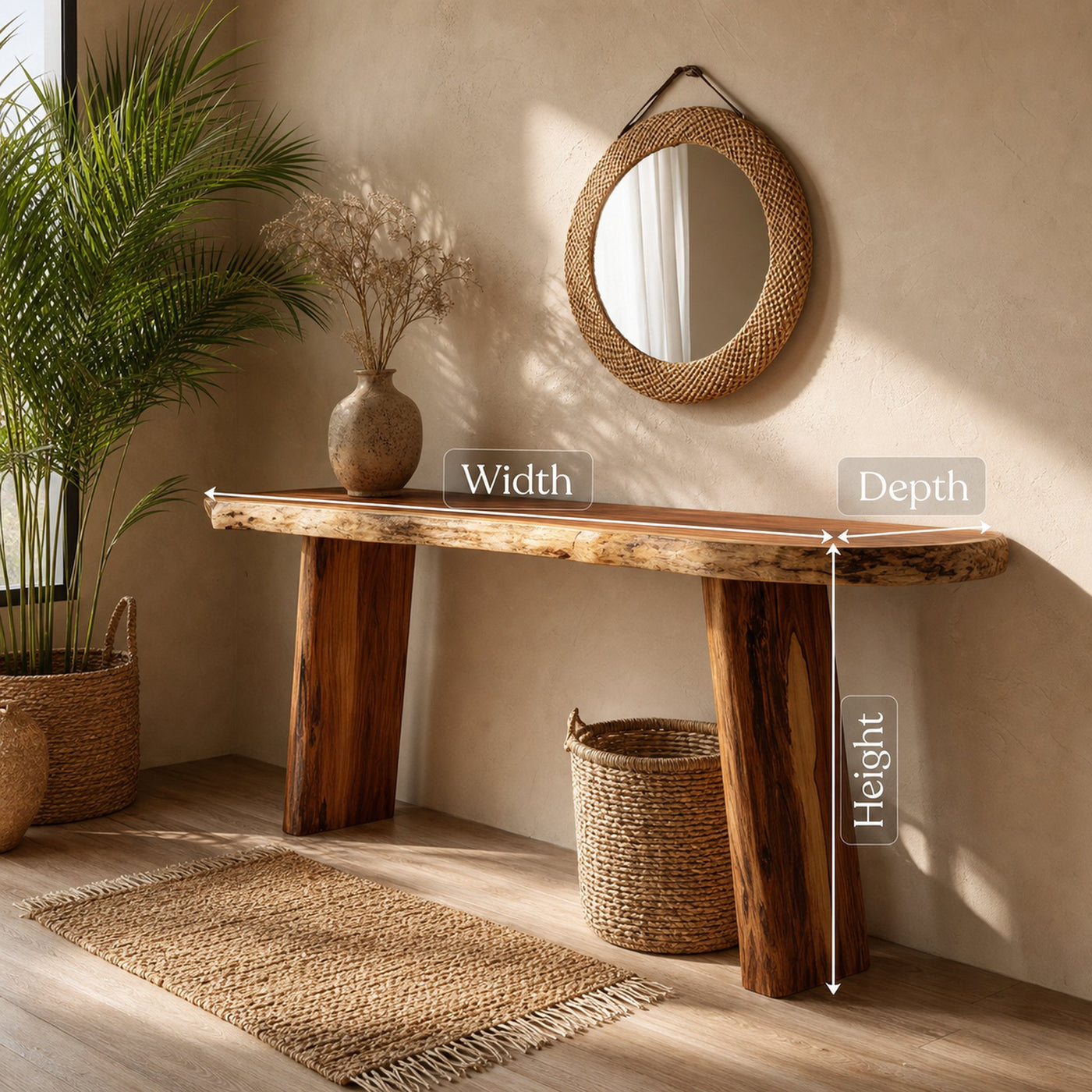 Handcrafted Live Edge Entryway Table For Bedroom Furniture Style - product view 6