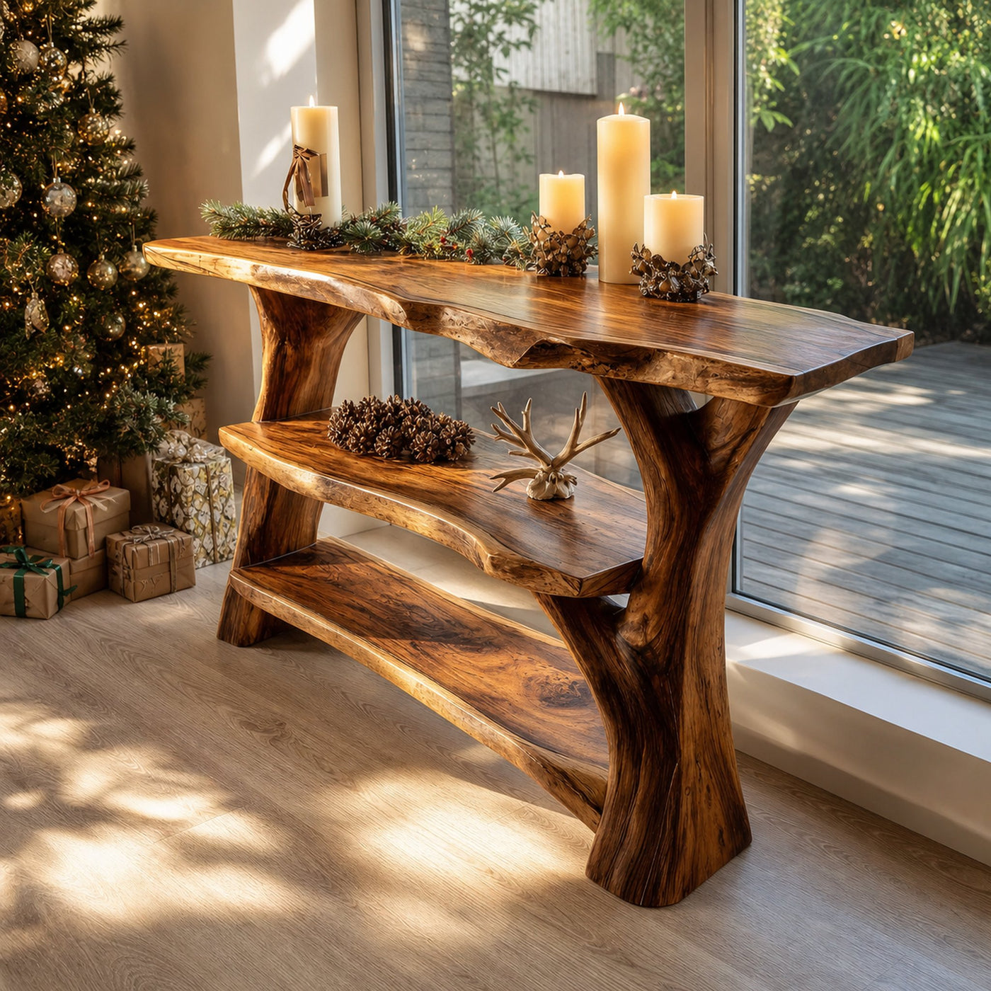 Handcrafted Live Edge Entryway Table For Christmas Bedroom Furniture Decor