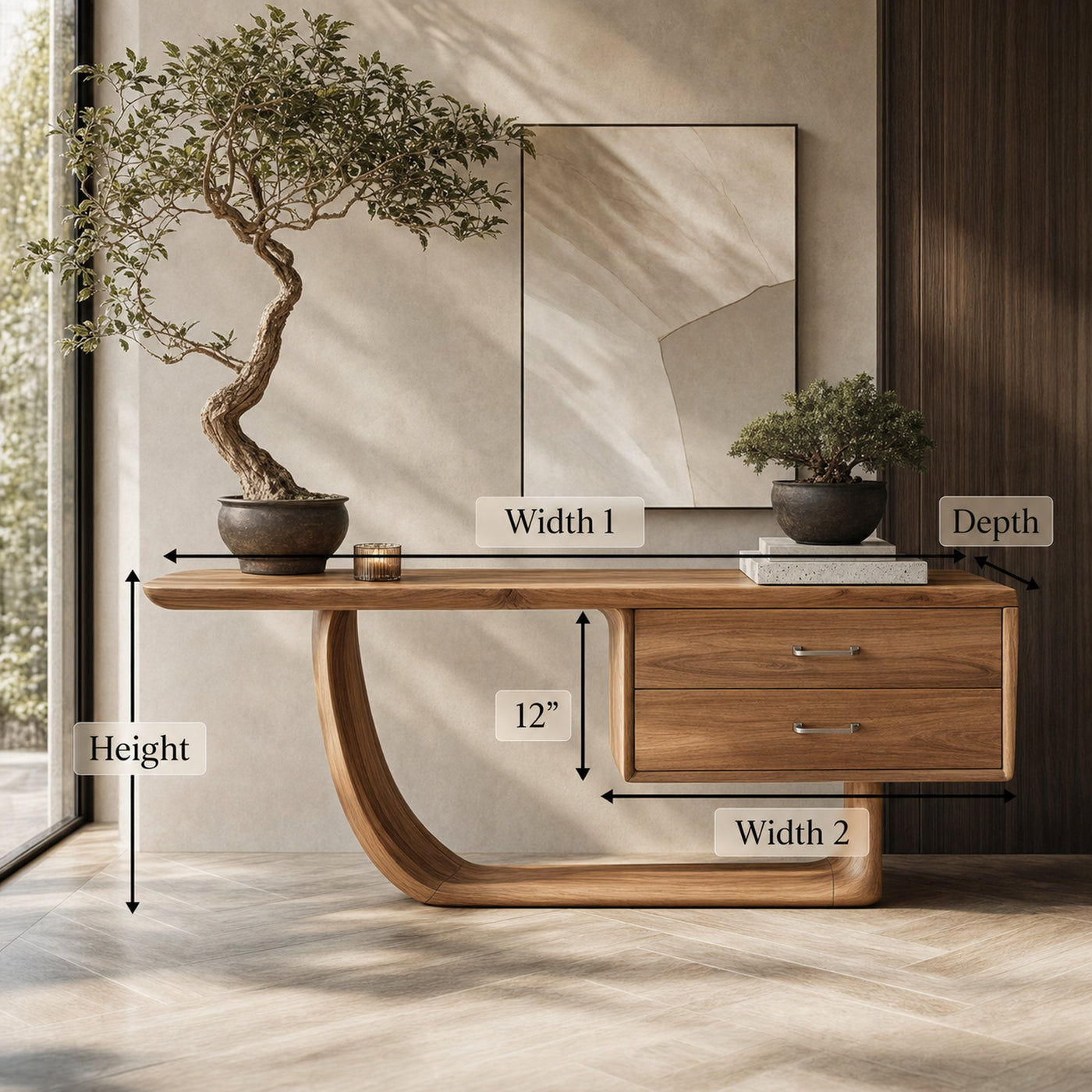 Handcrafted Live Edge Entryway Table For Entryway Modern Farmhouse - product view 5