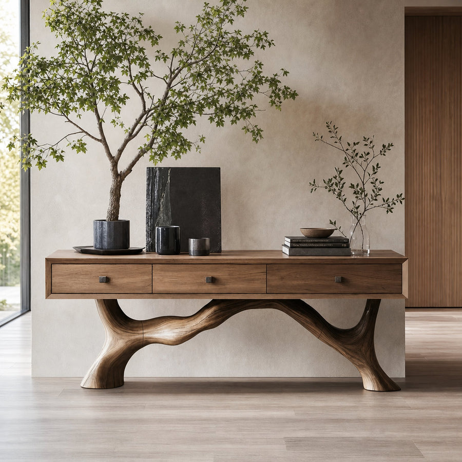 Handcrafted Live Edge Entryway Table For Entryway Rustic Style