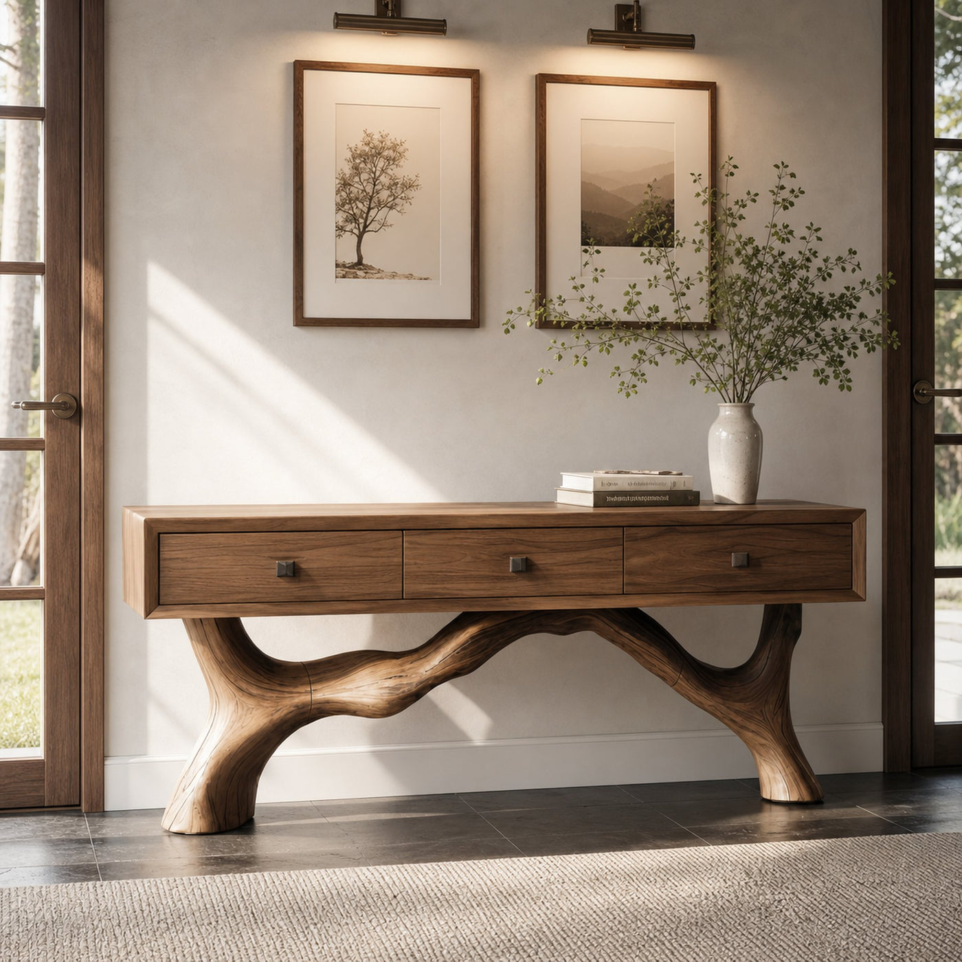 Handcrafted Live Edge Entryway Table For Entryway Rustic Style - product view 2