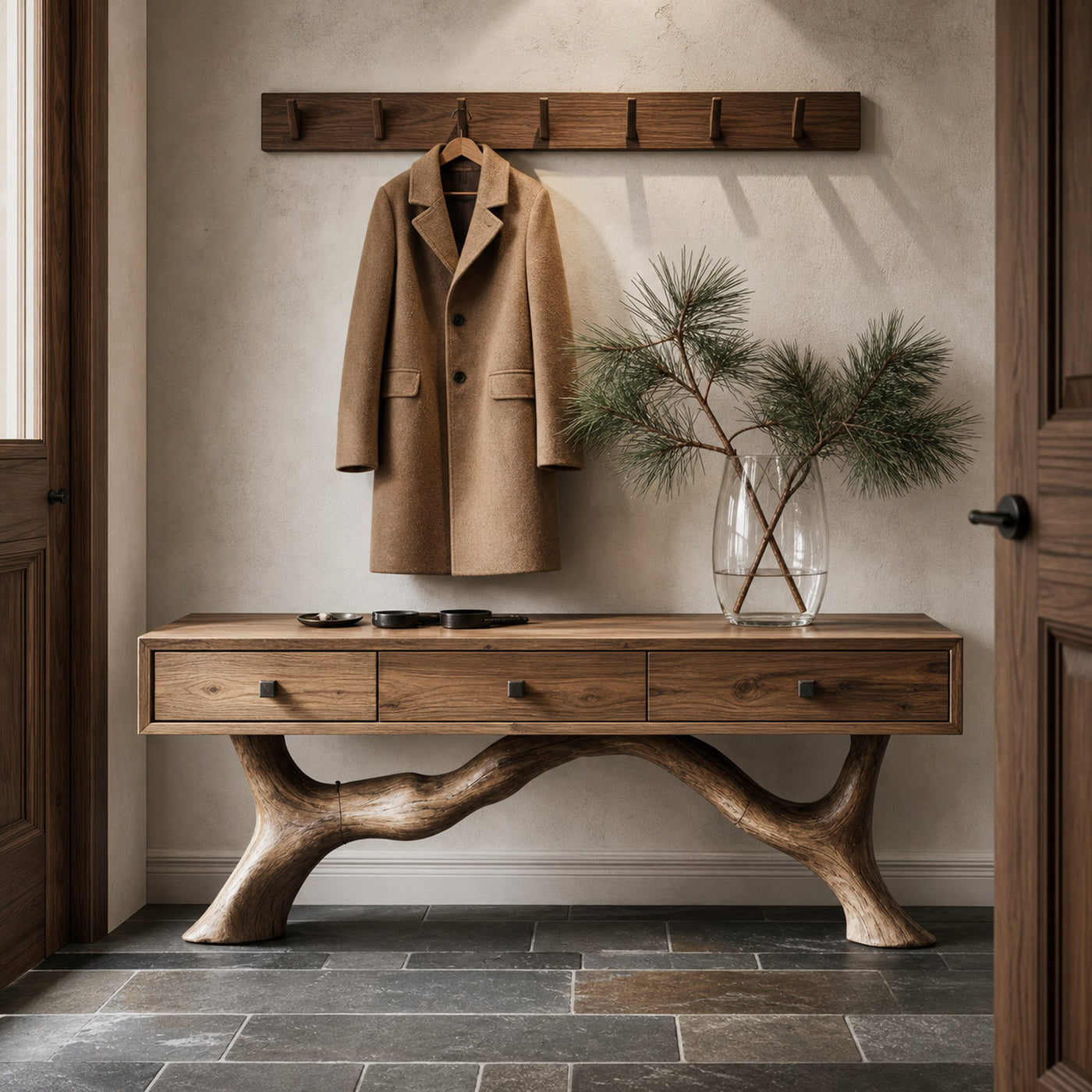 Handcrafted Live Edge Entryway Table For Entryway Rustic Style - product view 6