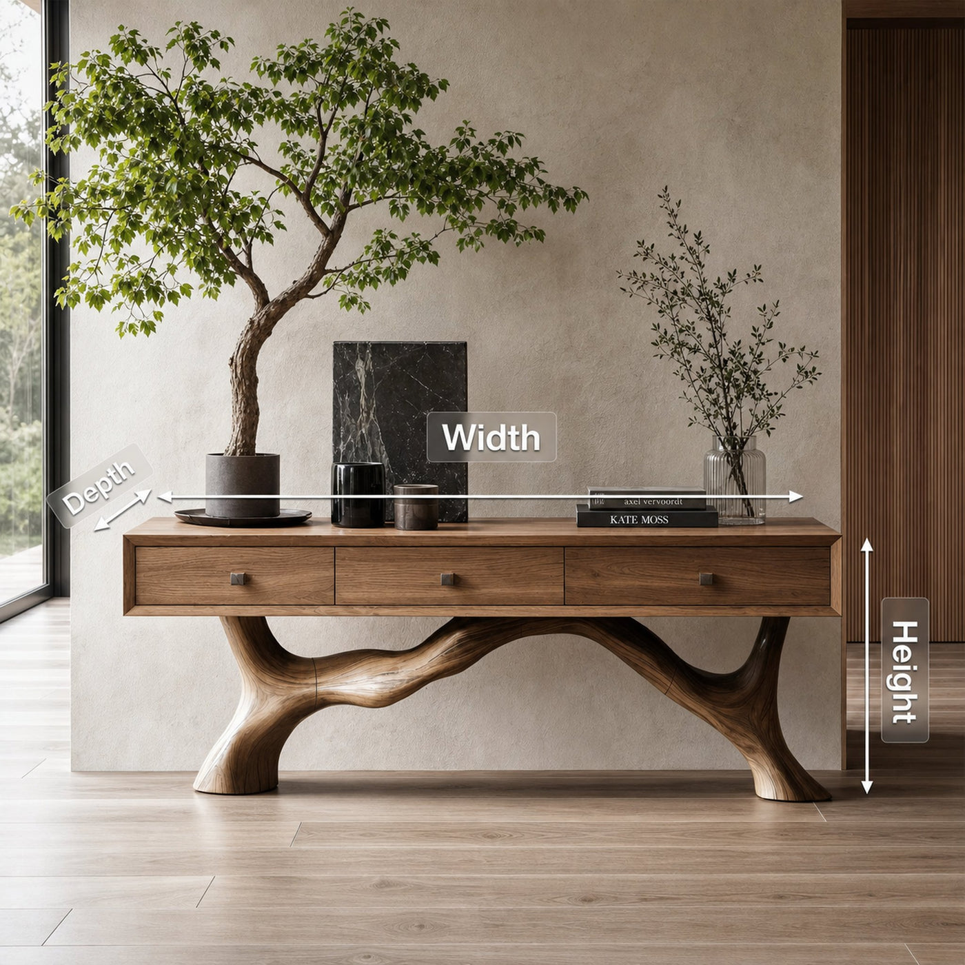 Handcrafted Live Edge Entryway Table For Entryway Rustic Style - product view 8