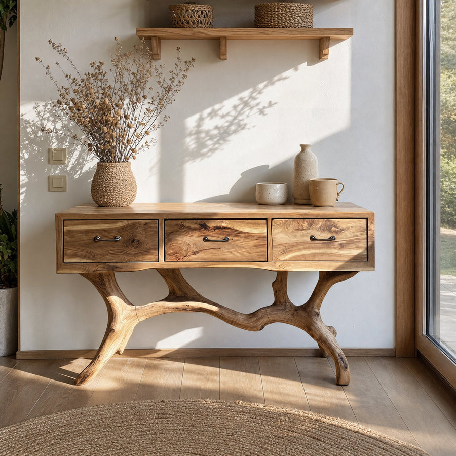 Handcrafted Live Edge Entryway Table For Living Room Modern Farmhouse