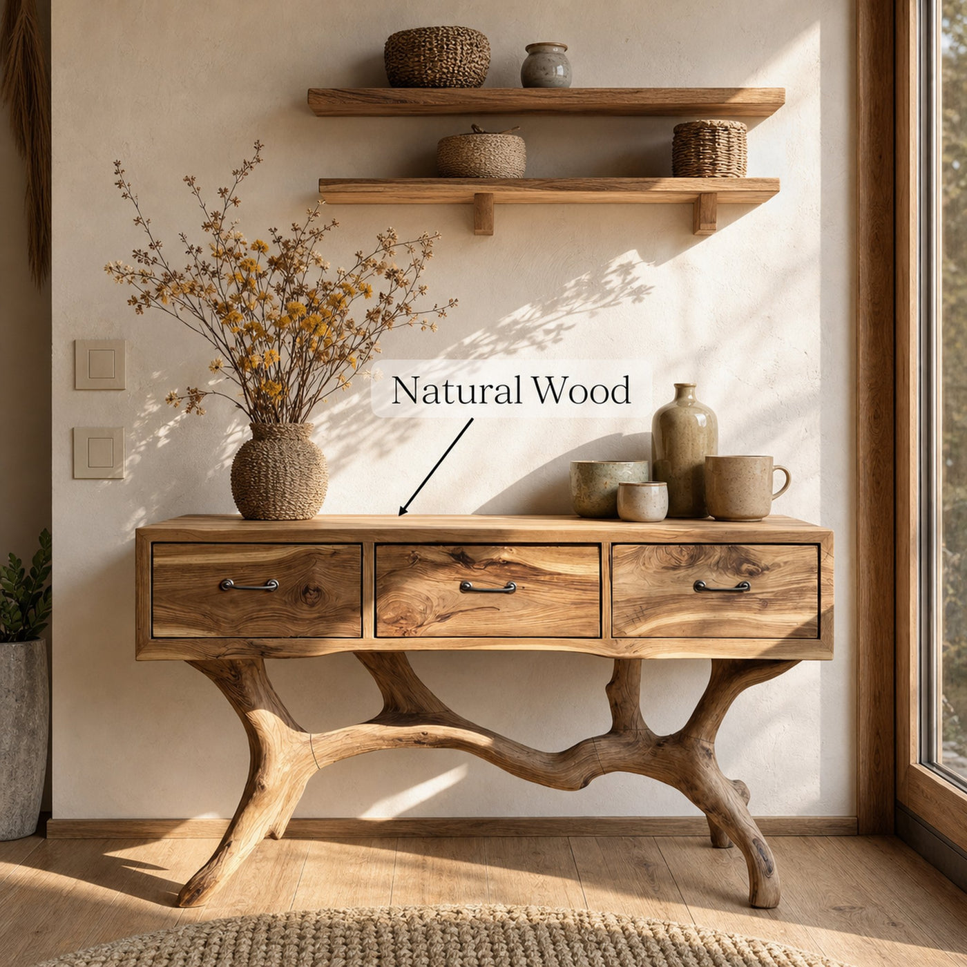 Handcrafted Live Edge Entryway Table For Living Room Modern Farmhouse - product view 5