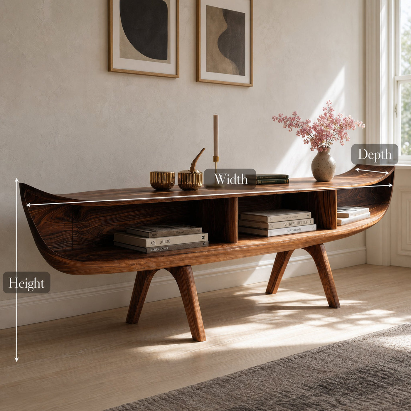 Handcrafted Live Edge Entryway Table For Rustic Home Decor - product view 7