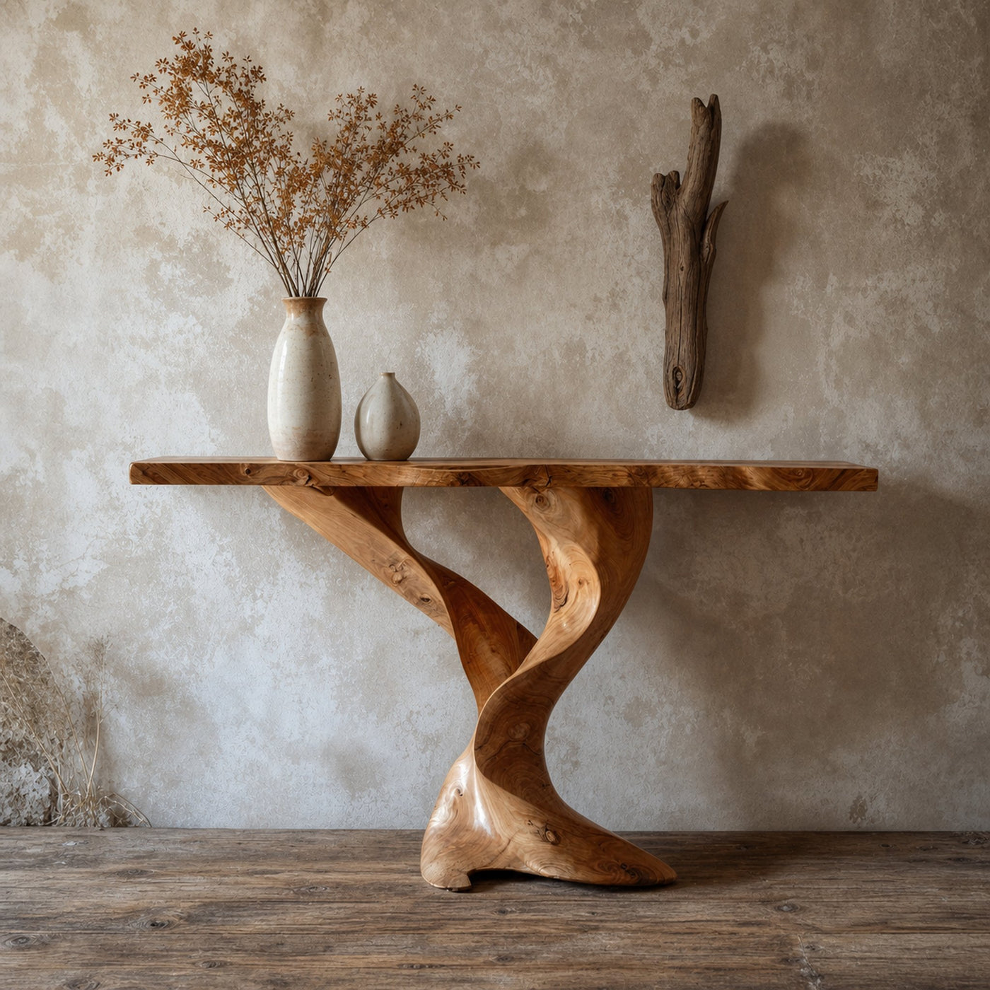 Handcrafted Natural Console Table