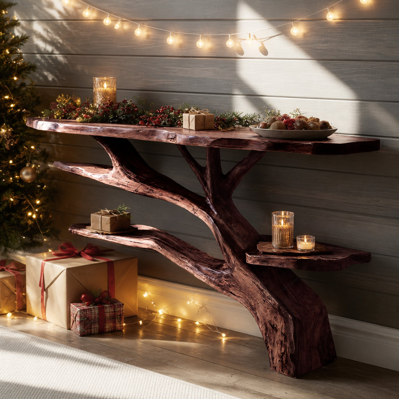 Handcrafted Solid Wood Console Table For Christmas Furniture Decor - product view 7
