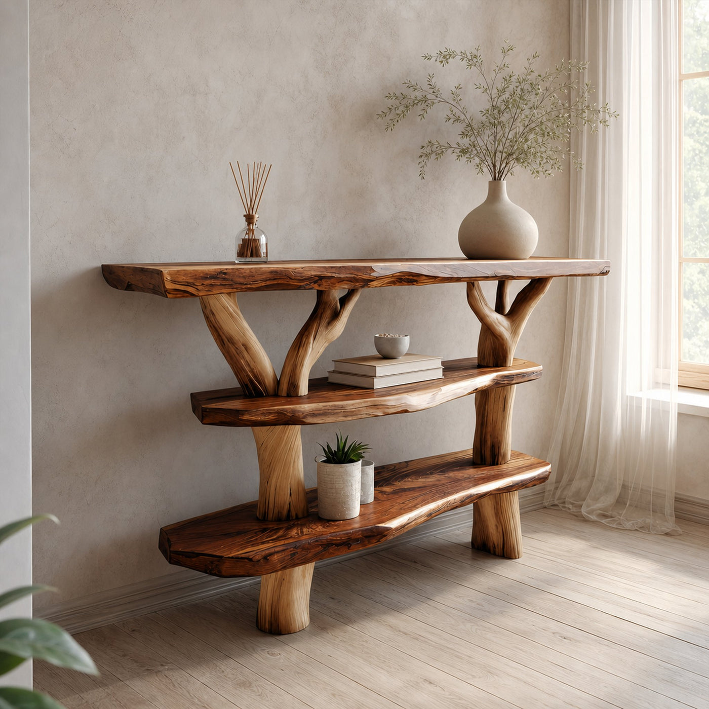 Handcrafted Solid Wood Console Table For Classic Entryway Furniture Style