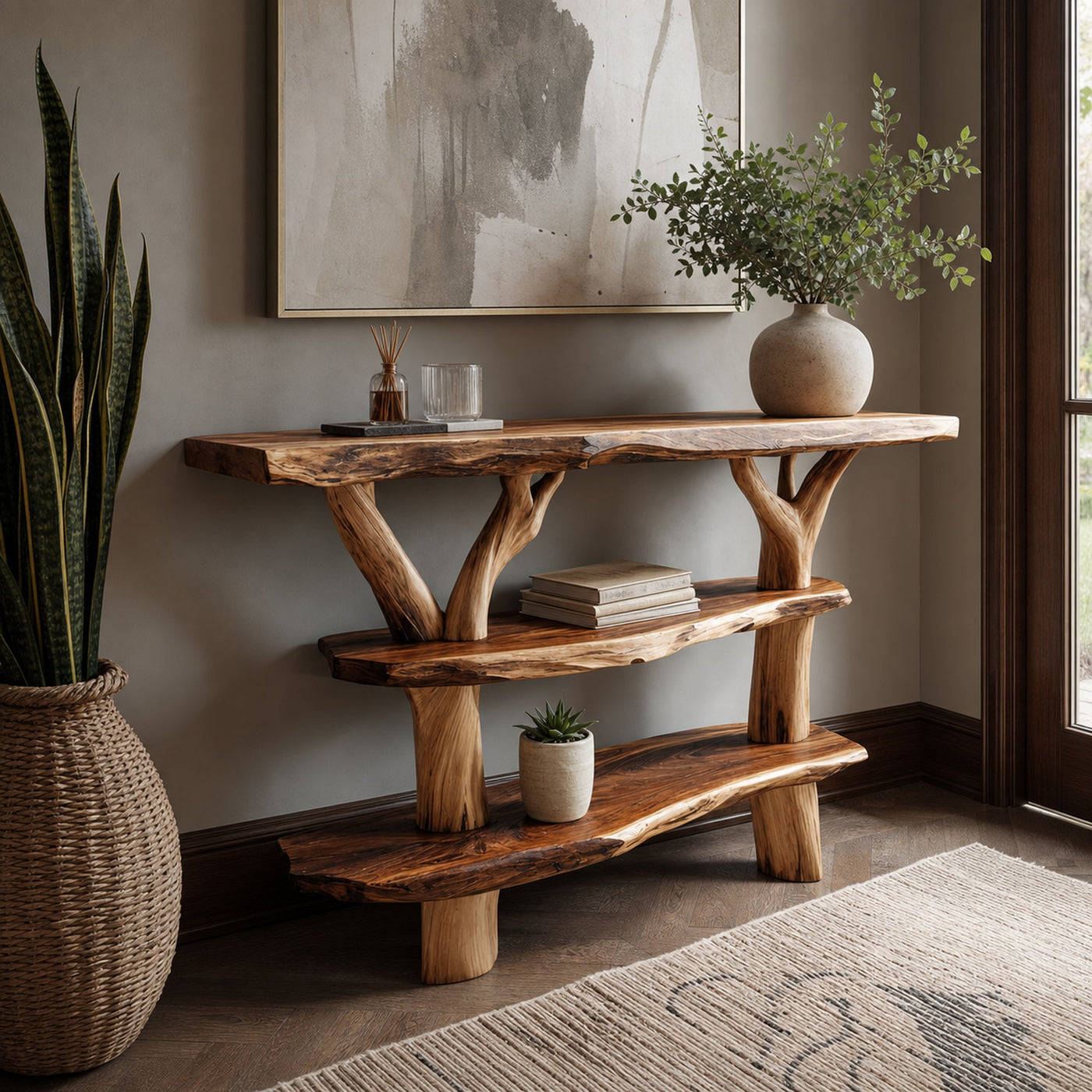 Handcrafted Solid Wood Console Table For Classic Entryway Furniture Style - product view 6