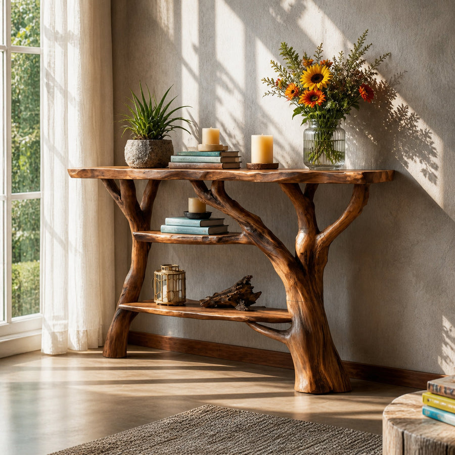 Handcrafted Solid Wood Console Table For Elegant Furniture Home Design