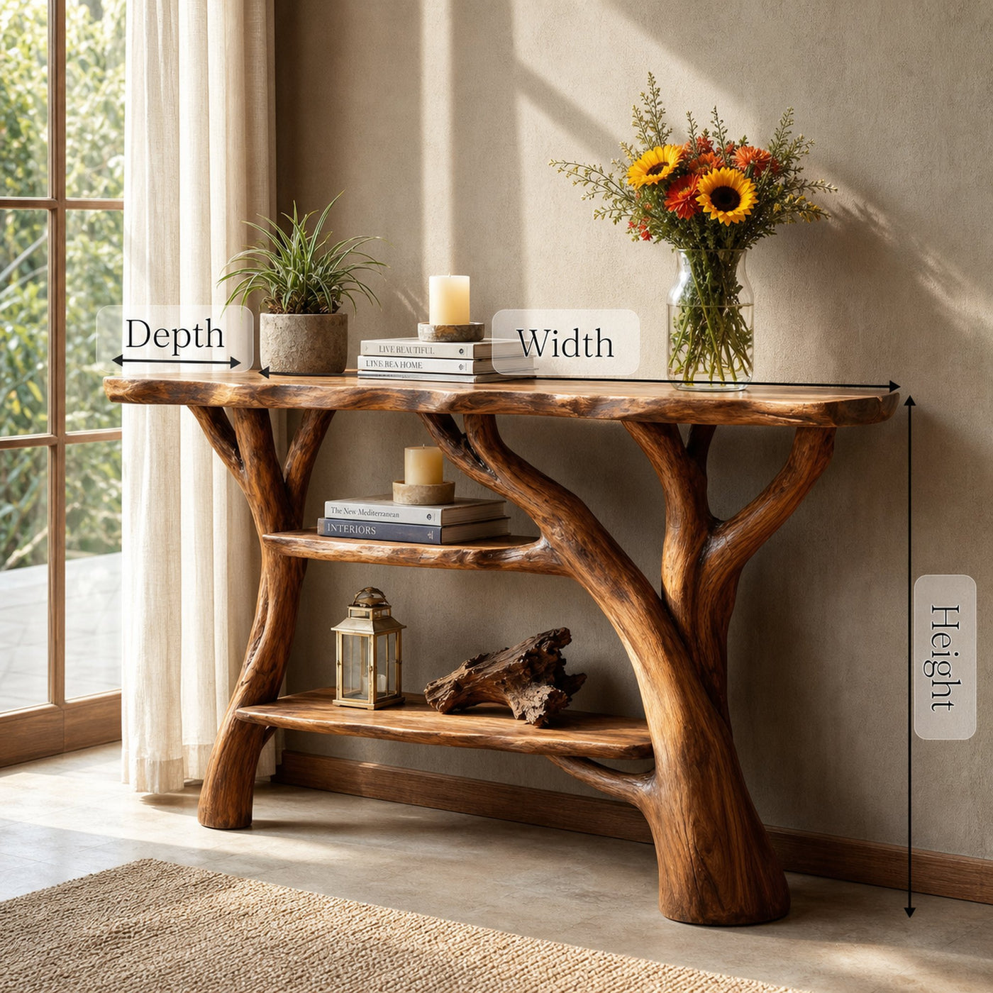 Handcrafted Solid Wood Console Table For Elegant Furniture Home Design - product view 6