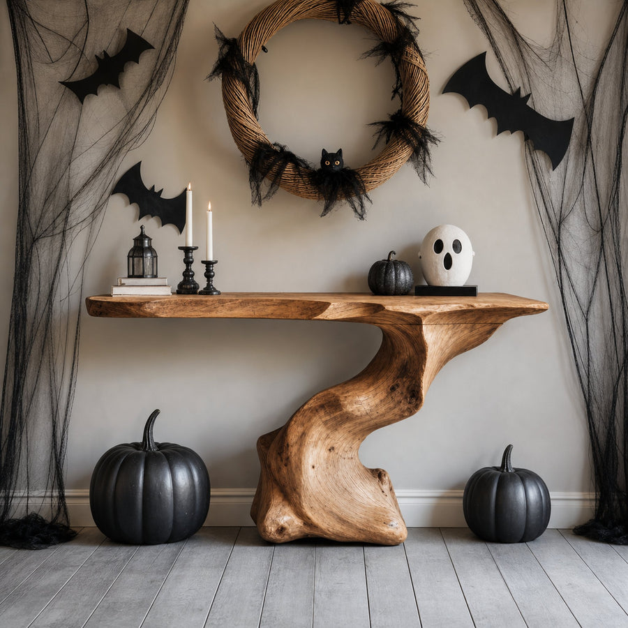Handcrafted Solid Wood Console Table For Furniture Decor Halloween Theme