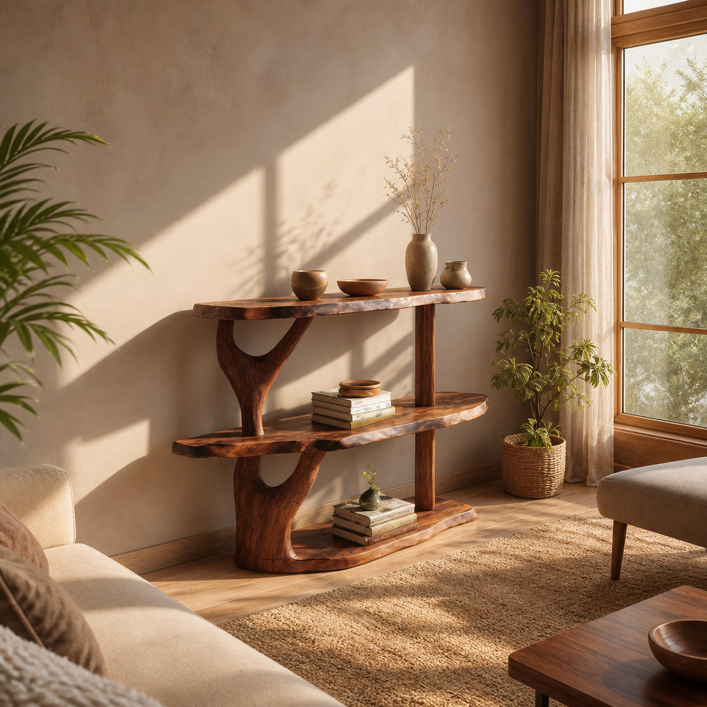 Handcrafted Solid Wood Console Table For Living Room Modern Decor - product view 2