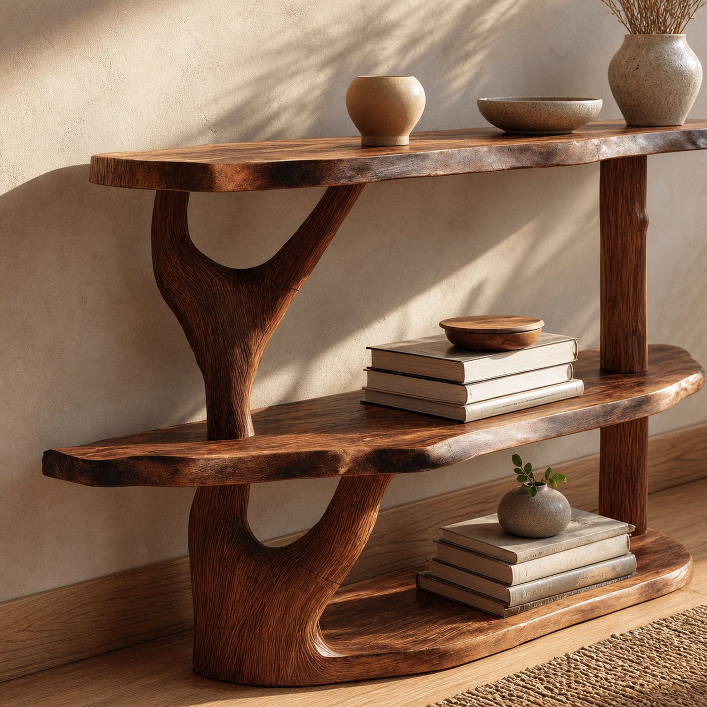 Handcrafted Solid Wood Console Table For Living Room Modern Decor - product view 3