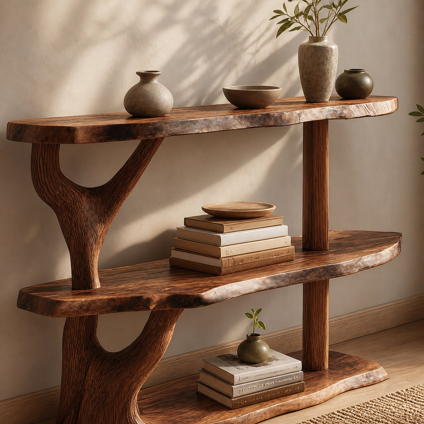 Handcrafted Solid Wood Console Table For Living Room Modern Decor - product view 4