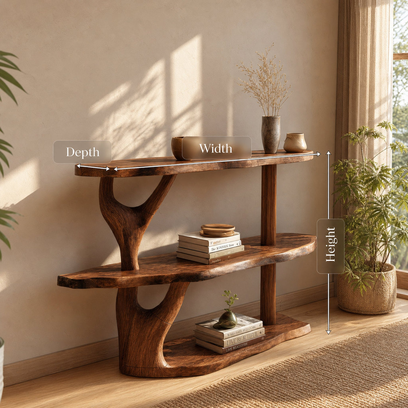 Handcrafted Solid Wood Console Table For Living Room Modern Decor - product view 6
