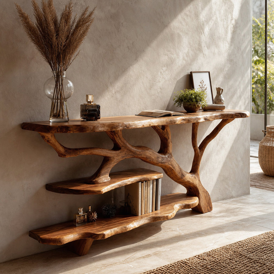 Handcrafted Solid Wood Console Table For Modern Entryway Furniture Decor