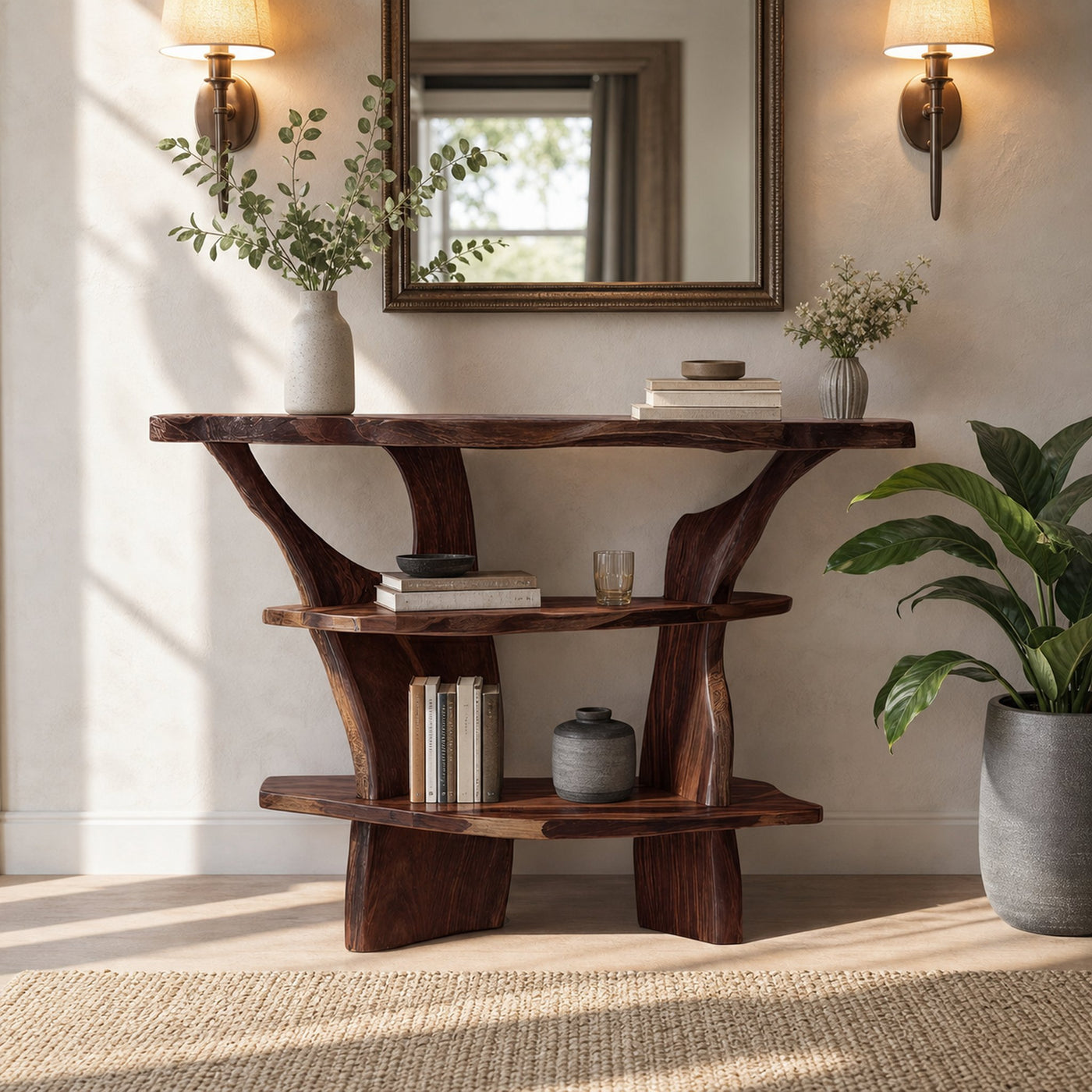 Handcrafted Solid Wood Console Table For Rustic Entryway Interior Style - product view 7