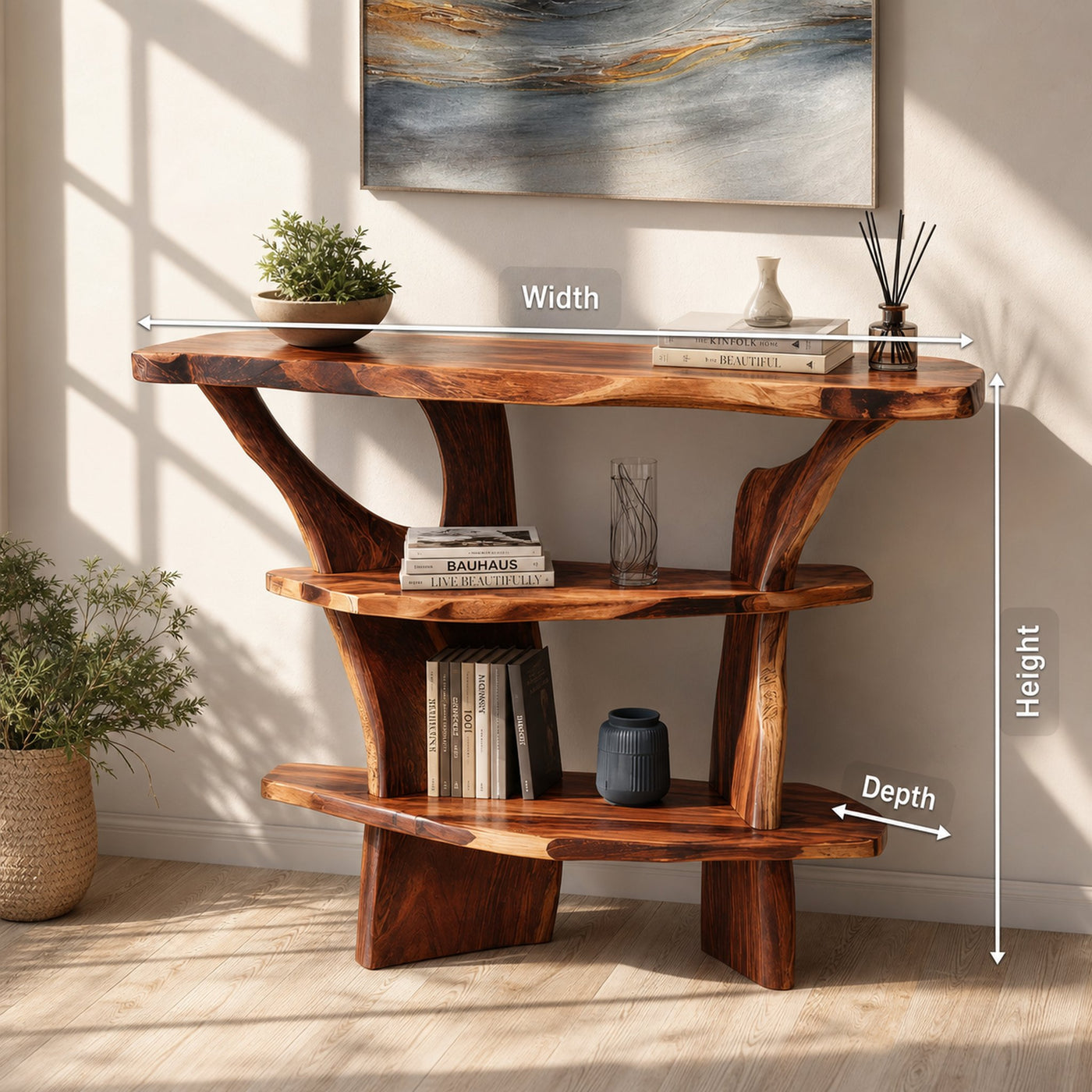 Handcrafted Solid Wood Console Table For Rustic Entryway Interior Style - product view 8