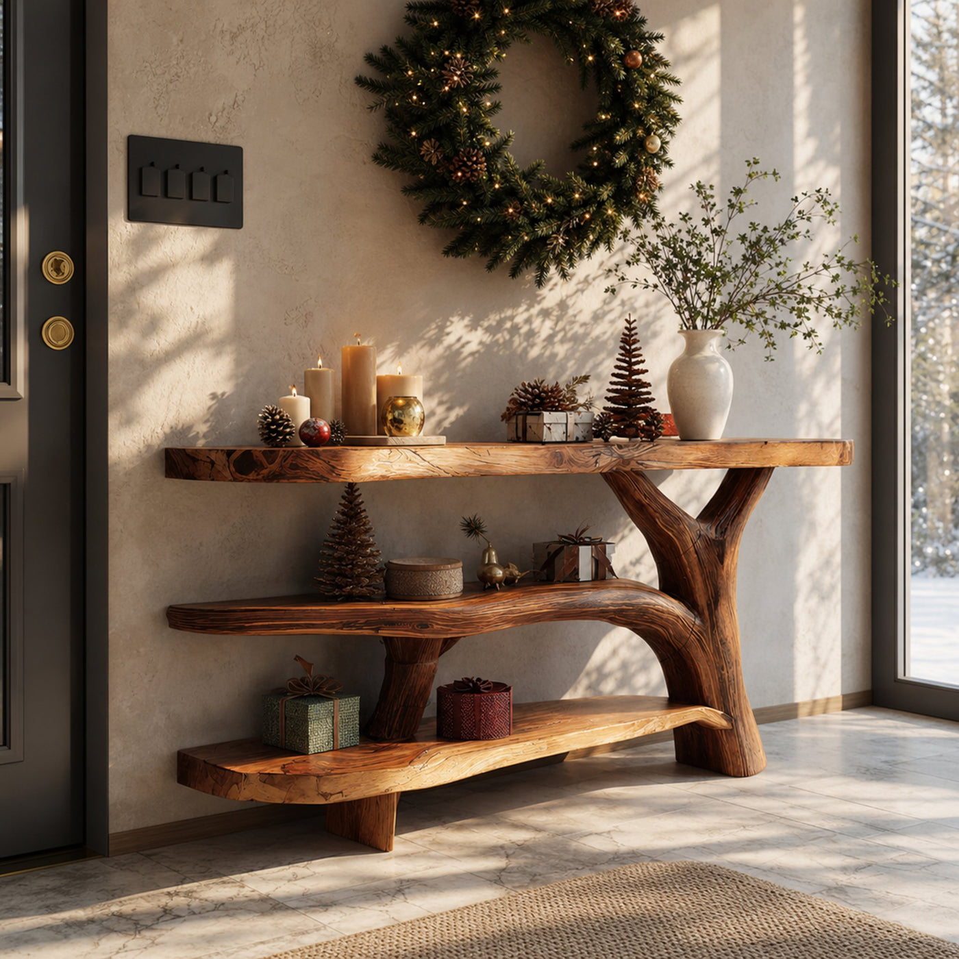 Handcrafted Solid Wood Console Table For Xmas Furniture Entryway Design - product view 6