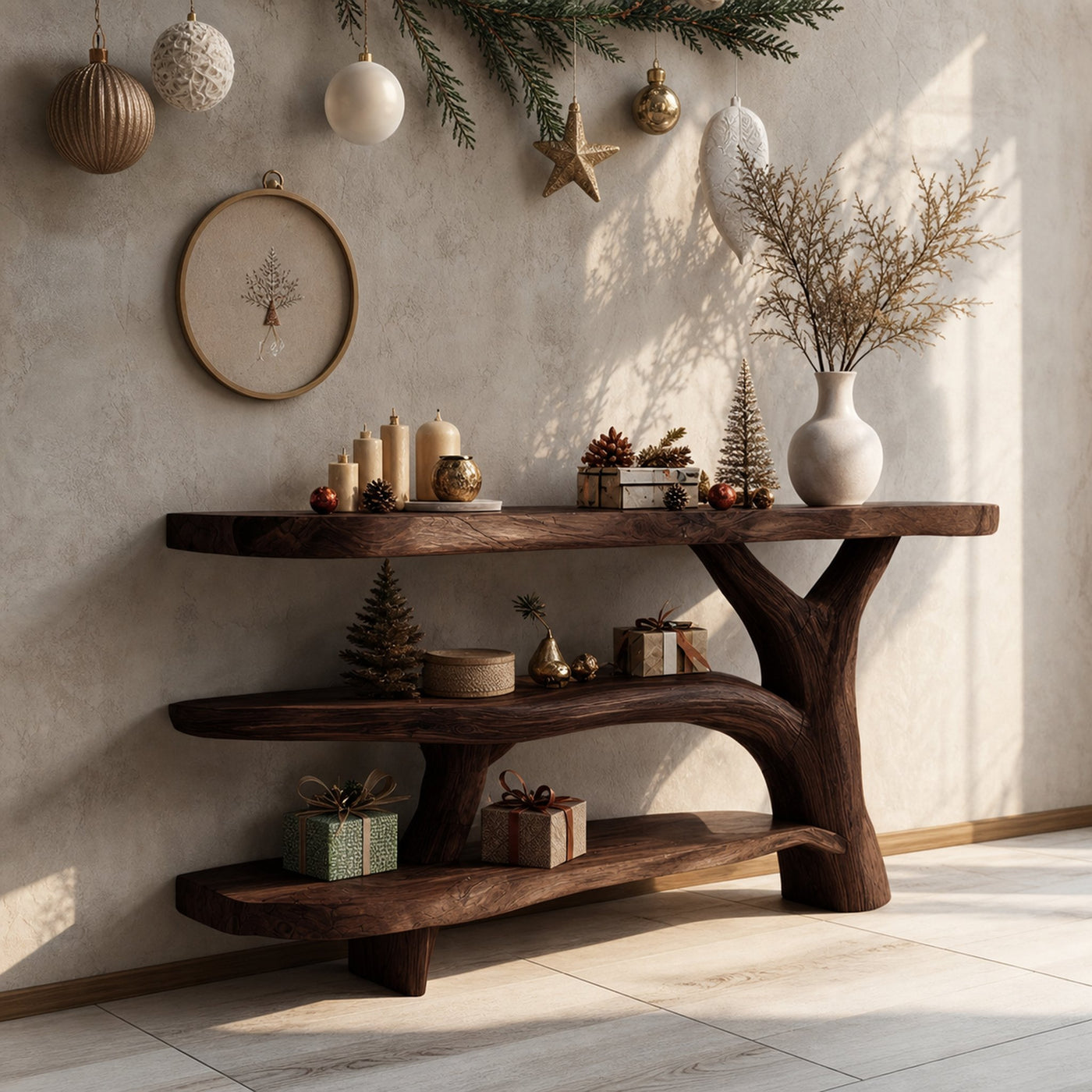 Handcrafted Solid Wood Console Table For Xmas Furniture Entryway Design - product view 7