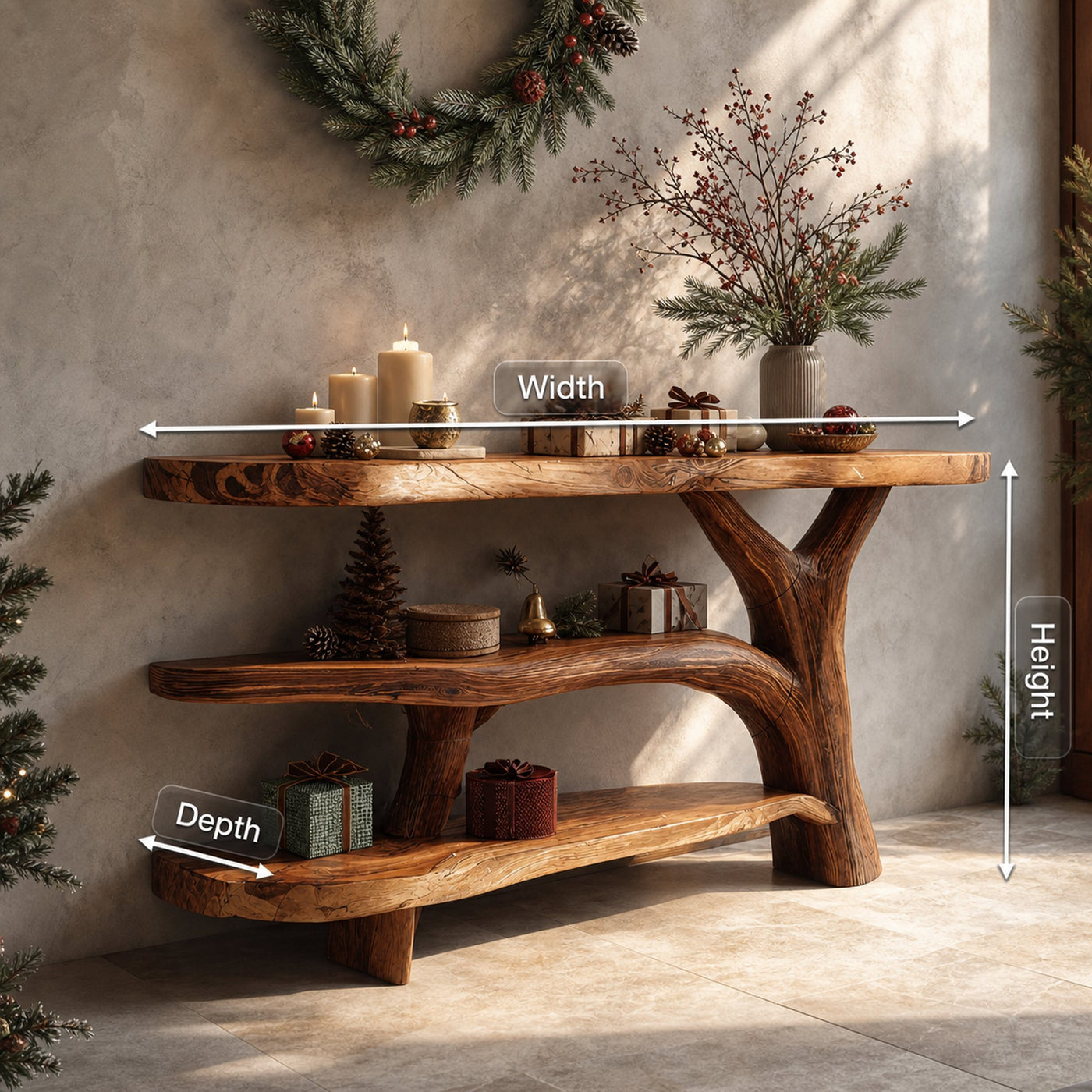Handcrafted Solid Wood Console Table For Xmas Furniture Entryway Design - product view 8