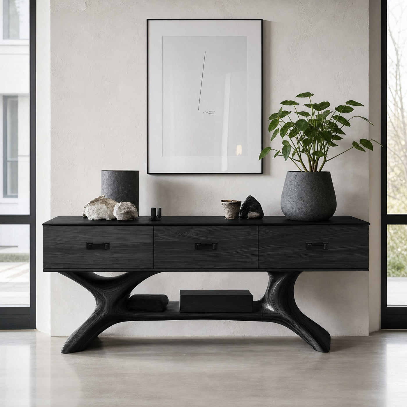 Handcrafted Solid Wood Dressing Table For Furniture Decor With Mirror - product view 4