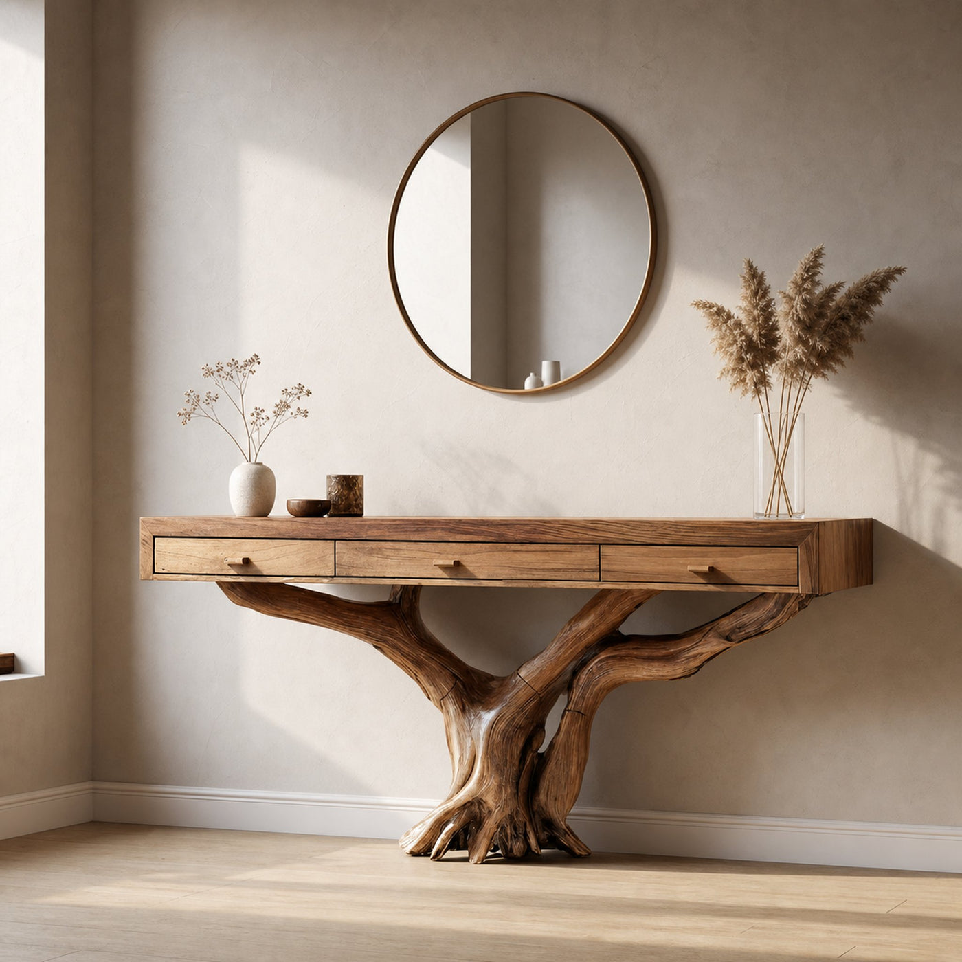 Handcrafted Solid Wood Dressing Table For Living Room Unique Style - product view 6