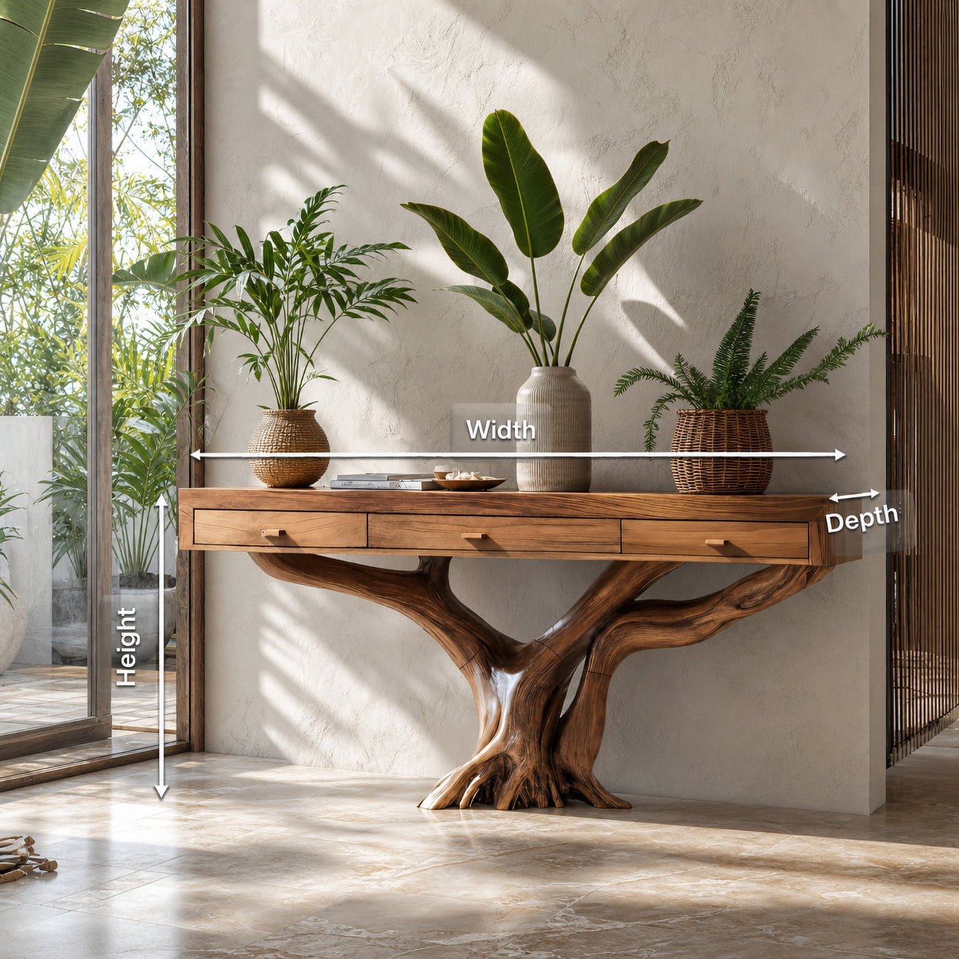 Handcrafted Solid Wood Dressing Table For Living Room Unique Style - product view 8